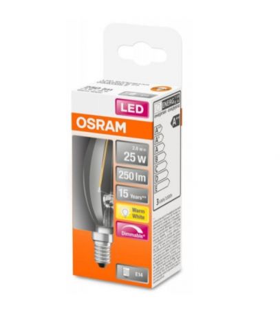 VELA LED OSRAM SUPERSTAR CLARA 2,8w E-14 827 DIM *