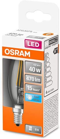 VELA LED OSRAM STAR CLARA 4w E-14  840 *