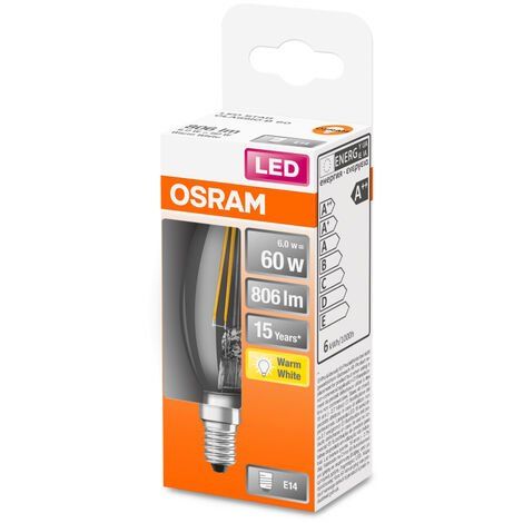 VELA LED OSRAM STAR CLARA 5,5w E-14 827 *