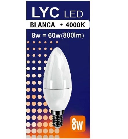 VELA LED 8w E-14 4000K BLUE LINE *