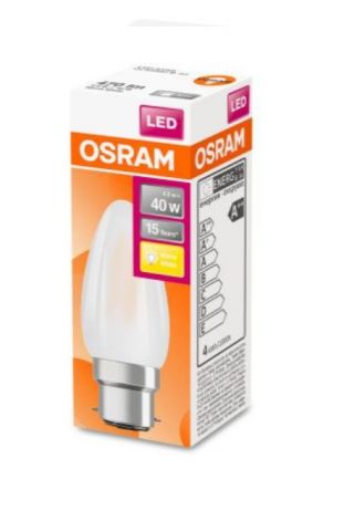 VELA LED Osram fil mate BAYONETA 4w 470lm Ba22d  *