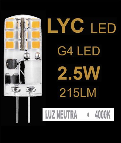 2 PIN LED 2,5w 4100K 12v G4 LYC LED *