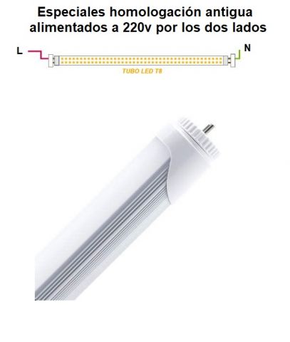 TUBO LED 120cm 18w 3000K * 2 LADOS *