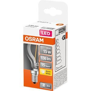 ESFERICA LED OSRAM STAR CLARA 1,5w E-14 827 *