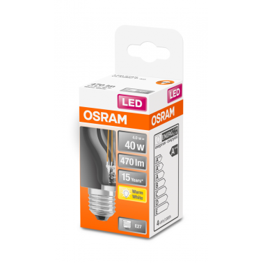 ESFERICA LED STAR OSRAM FILAM. CLARA 4w E-27 827