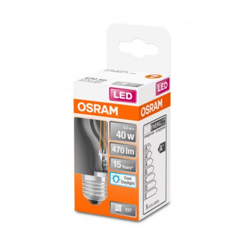 ESFERICA LED OSRAM STAR CLARA 4w E-27 865 *