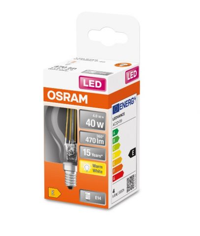 ESFERICA LED OSRAM STAR CLARA 4w E-14 827 *