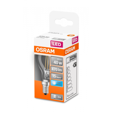 ESFERICA LED OSRAM STAR CLARA 4w E-14 840 *