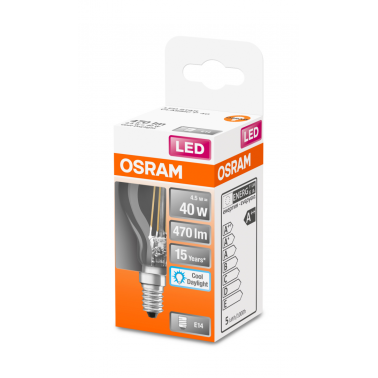 ESFERICA LED OSRAM STAR CLARA 4w E-14 865 *