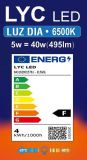 ESFERICA LED 5w E-14 6500K BLUE LINE *