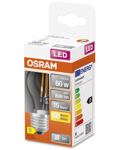 ESFERICA LED OSRAM STAR CLARA 5,5w E-27 827 *