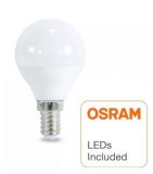 ESFERICA LED 6w E-14 3000K chip OSRAM *