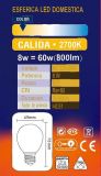 ESFERICA LED 8w E-27 2700K BLUE LINE *