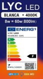 ESFERICA LED 8w E-27 4000K BLUE LINE *