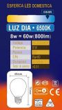 ESFERICA LED 8w E-27 6500K BLUE LINE *