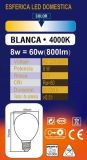 ESFERICA LED 8w E-14 4000K BLUE LINE *