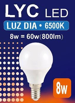 ESFERICA LED 8w E-14 6500K BLUE LINE *