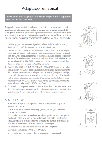 ADAPTADOR UNIVERSAL RETRACTIL c/USB