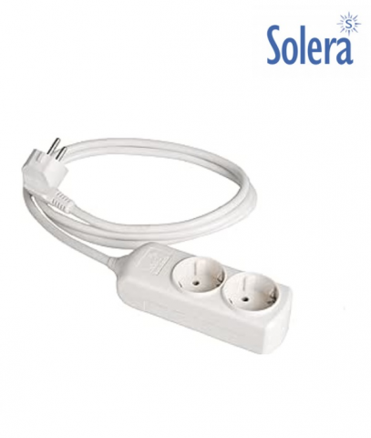 SOLERA 8012 BASE 2 TOMAS C/CABLE SIN INTERRUP.