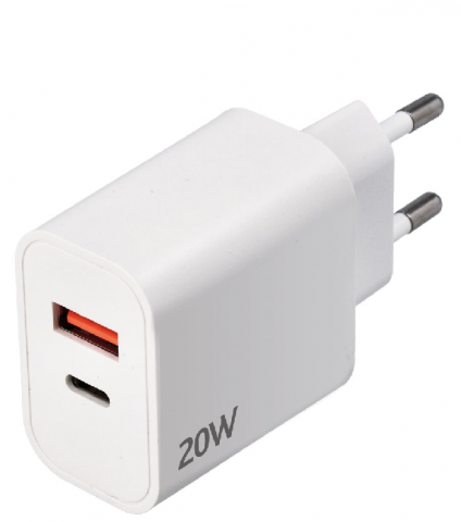 CARGADOR 20w USB-C + USB-A 110-240v
