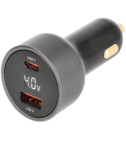 CARGADOR COCHE 65w USB-C + USB-A 12-24v