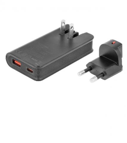 CARGADOR USA-EU 65w USB-C + USB-A 100-240v