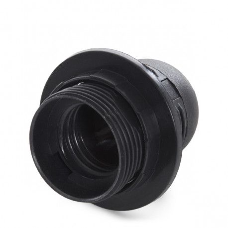 CASQUILLO E-14 Negro ROSCADO CON ARANDELA