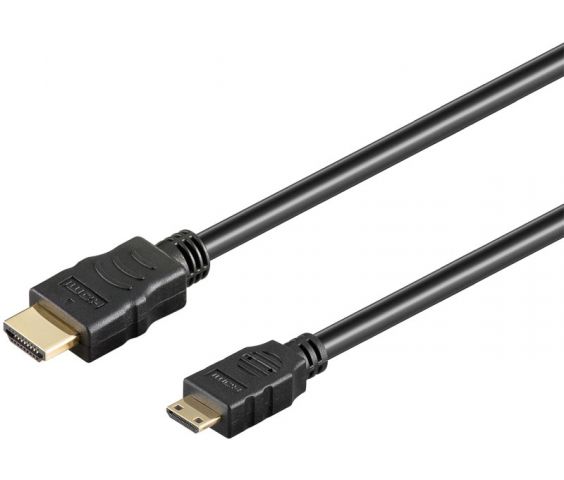 CABLE NEGRO convertidor HDMI a mini HDMI 1.5mts