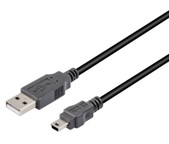 CABLE NEGRO CONVERTIDOR USB a mini USB 1.8mts