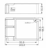 DRIVER LED 250-800mA 30w (6-38V) DIM DALI push