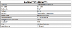 CORTINA LED CON EFECTOS 3000K 2x0,9m EXTERIOR