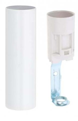 FUNDA LISA BLANCA 6,5cm + CASQUILLO E-14