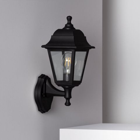 FAROL DE PARED NEGRO CON BRAZO E27