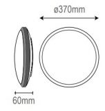 PLAFON SUPERFICIE REDONDO 30w CCT 37cm *