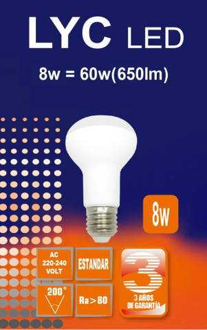 R-63 LED - BLUE LINE - 8w E-27 4000K *