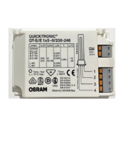 BALASTO QT-S/E 1x5-9w  (9x6x3cm) OSRAM