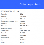 PROYECTOR LED 10w 3000K gama ECO *