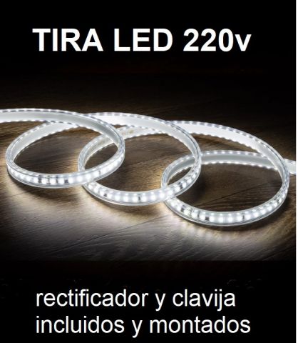 TIRA LED 220V 10w/m TONO 6000K CORTE DE 10 METROS