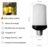 TUBULAR LED 5w OSCILANTE EFECTO LLAMA