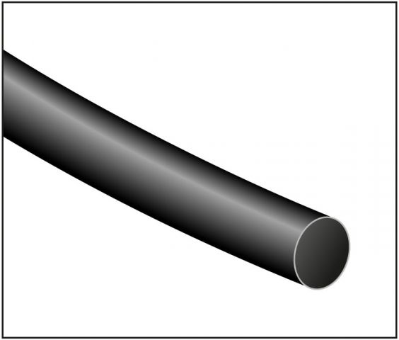 TUBO TERMORETRACTIL NEGRO 1.2mm x 1200mm