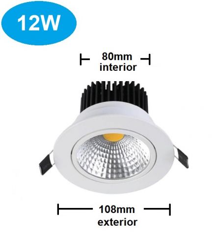 PANEL LED EMPOTRAR REDONDO 12w (agujero 80mm) 830