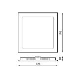 PANEL LED EMPOTRAR CUADRADO 12w 3000K NIQUEL *