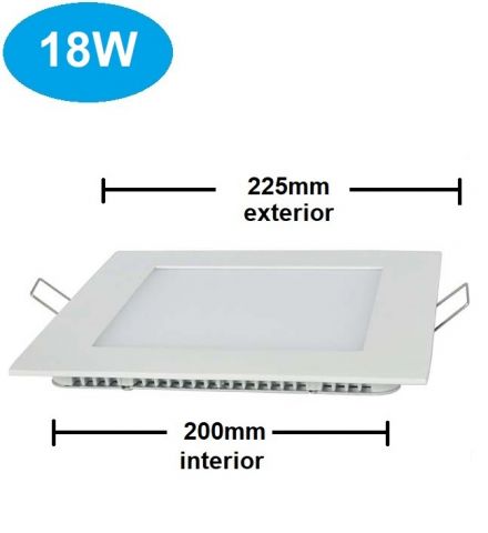 PANEL LED EMPOTRAR CUADRADO 18w 3000K *