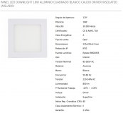 PANEL LED EMPOTRAR CUADRADO 18w 3000K *