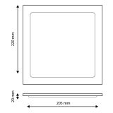 PANEL LED EMPOTRAR CUADRADO 18w 3000K NIQUEL *