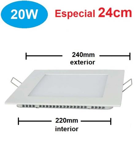 PANEL LED EMPOTRAR CUADRADO 20w 3000K 