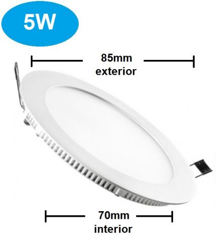 PANEL LED EMPOTRAR REDONDO 5w (agujero 70mm) 830 *