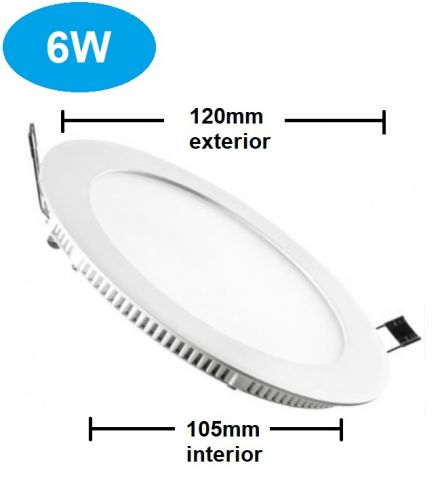 PANEL LED EMPOTRAR REDONDO 6w 3000K  *