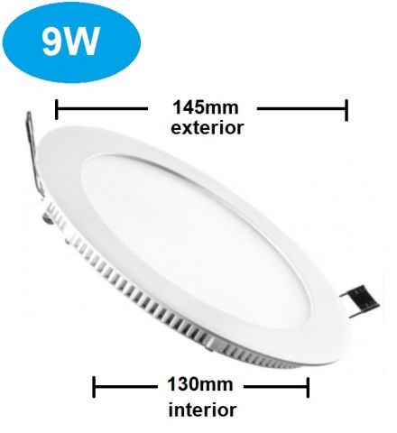 PANEL LED EMPOTRAR REDONDO 9w 3000K *