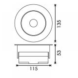 DOWNLIGHT ESPECIAL AGUJERO DE R-90 de 20W 3000K